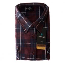 Betacraft Clothing Betacraft Stag Brushed Long Sleeve Shirt Red Open Front -Bite Shop 105282 4 n y