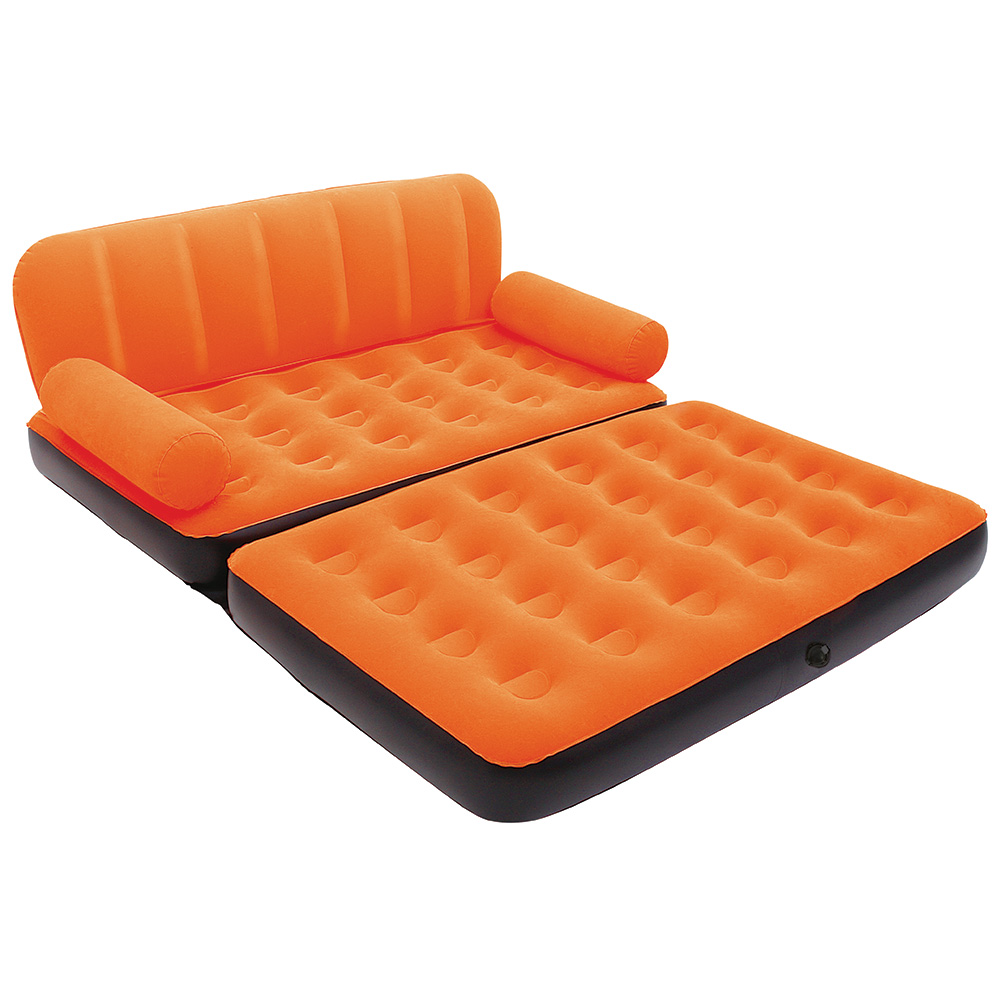 Bestway Multi-Max Air Couch With Sidewinder AC Air Pump Orange 4 Bestway Multi-Max Air Couch With Sidewinder AC Air Pump Orange - Image 2