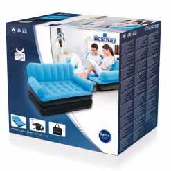 Bestway Multi-Max Air Couch With Sidewinder AC Air Pump Blue