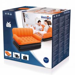 Bestway Multi-Max Air Couch With Sidewinder AC Air Pump Orange