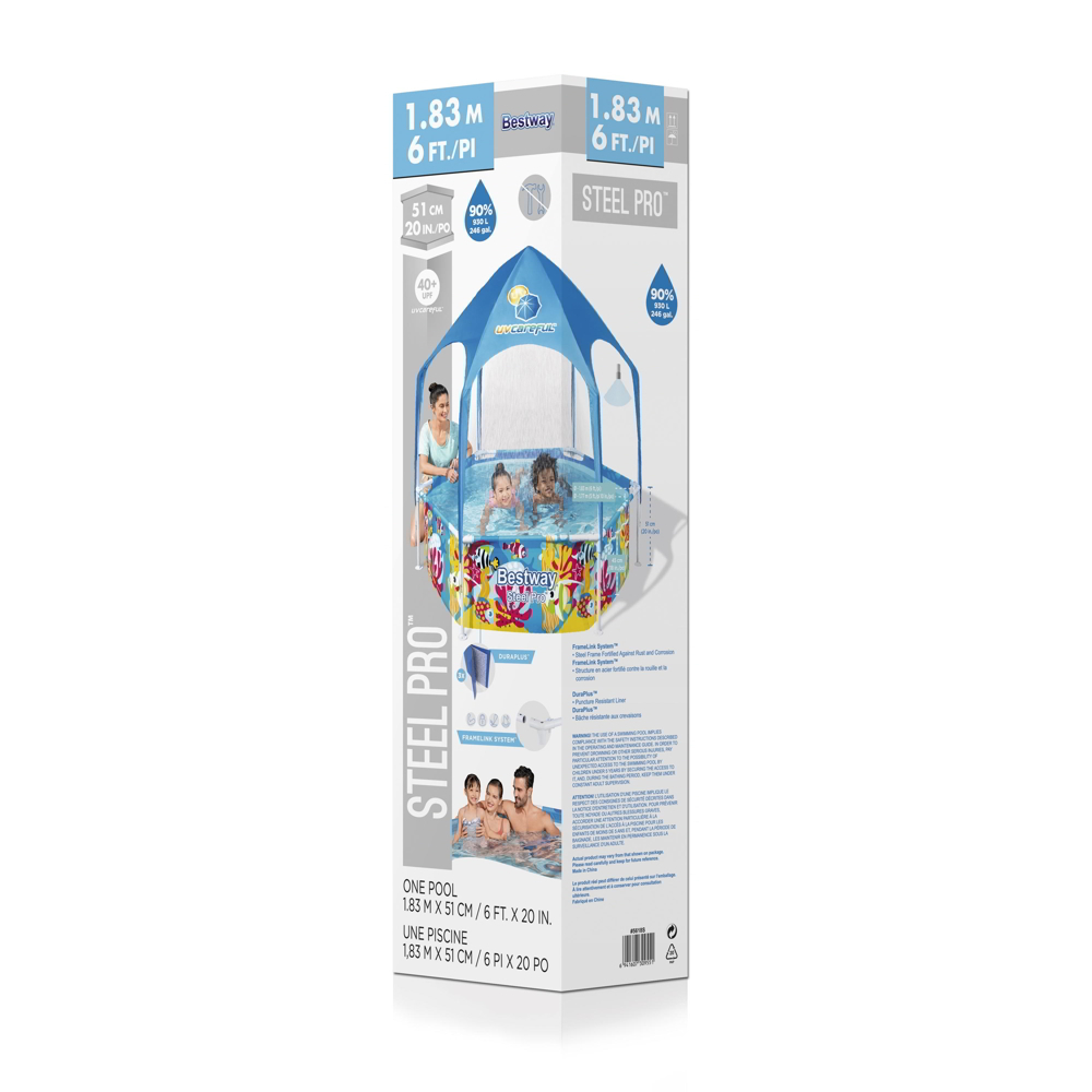 Bestway Steel Pro UV Careful Splash-In-Shade Play Pool 1.83 X 51cm 6 Bestway Steel Pro UV Careful Splash-In-Shade Play Pool 1.83 X 51cm - Image 4