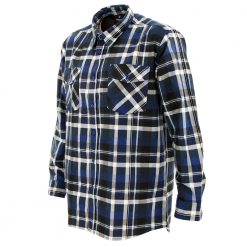 Betacraft Clothing Betacraft Stag Brushed Long Sleeve Shirt Blue Open Front
