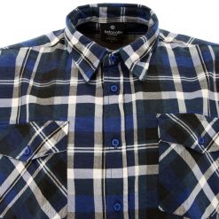 Betacraft Clothing Betacraft Stag Brushed Long Sleeve Shirt Blue Open Front -Bite Shop 56481 4 n y