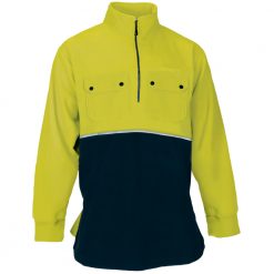 Betacraft Clothing Betacraft Hi-Viz Mens Half Zip Fleece Jacket Lime/Navy