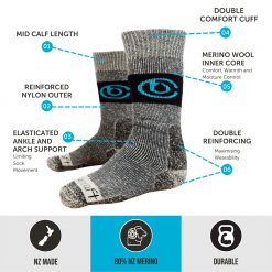 Betacraft Clothing Betacraft Merino Gumboot Socks Grey 6-10